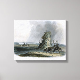 Toile Pyramide de l'Elkhorn dans le Haut Missouri, plaqu