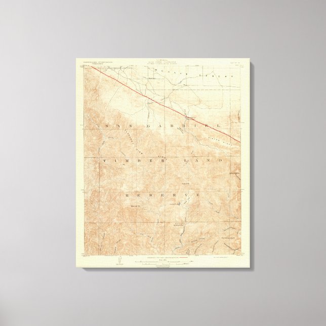 Toile Quadrillage Rock Creek montrant San Andreas Rift (Recto)