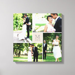Toile Quadrillage Taupe Monogramme Mariage 4 Photos Coll