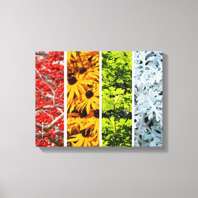 Toile Quadriptyque des couleurs des saisons changeantes (Recto)