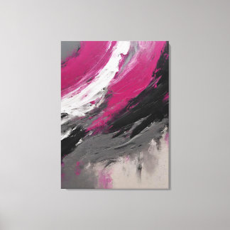 Toile Quadro abstrato, bege, magenta, preto, cinza e bra