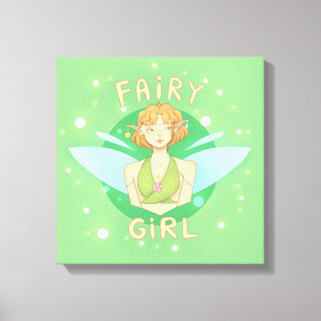 Toile Quadro de fada com escrito "Fairy Girl" (Recto)