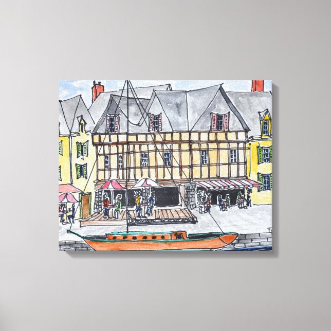 Toile Quai Franklin, Saint-Goustan | Auray, Bretagne (Recto)
