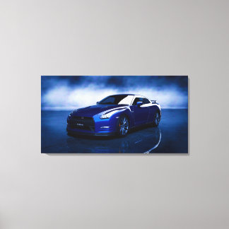 Toile Qualité bleue Nissan GT-R
