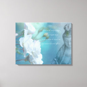 Toile Quan Yin, citation de sérénité, 24" x 18" - MIL