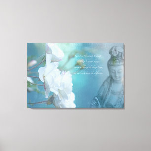 Toile Quan Yin, citation de sérénité, 36" x 24" - GRA