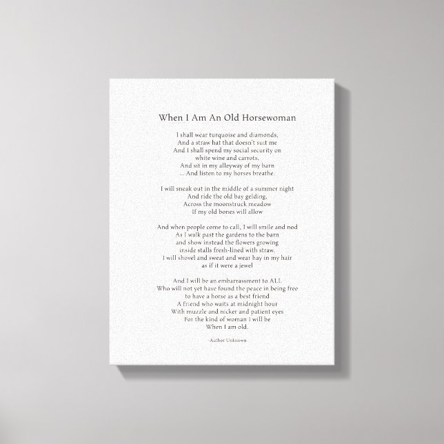 Toile Quand je suis une vieille femme de cheval III (Recto)