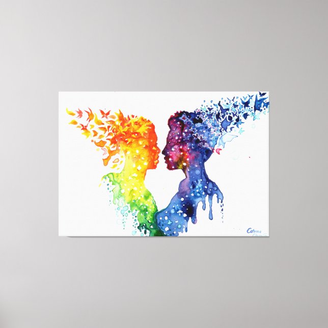 Toile quand l'amour vous donne des papillons (Recto)