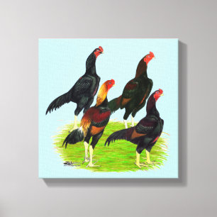 Toile Quartet de jeu oriental Fowl