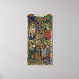 Toile Quatre évangélistes, XIVème siècle (vélin)