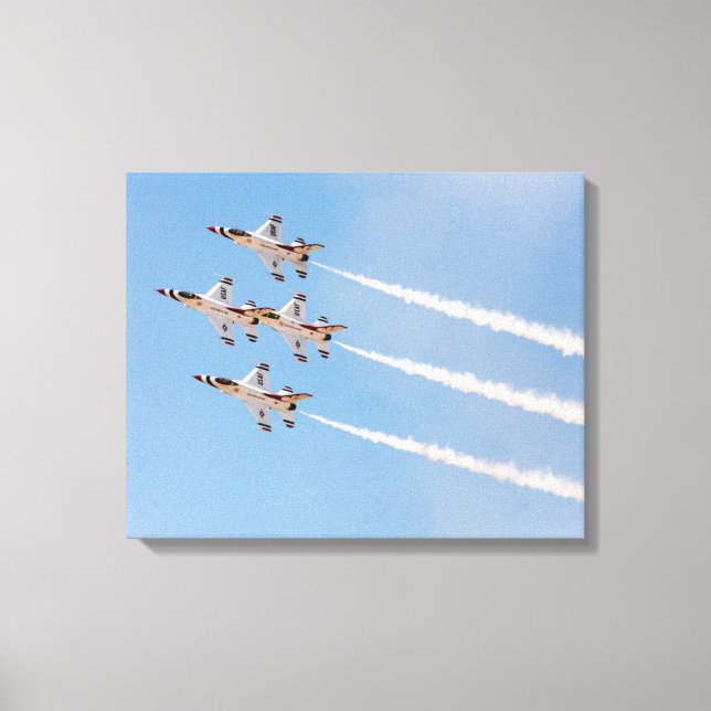 Toile Quatre F-16 Thunderbirds volent en formation rappr (Recto)