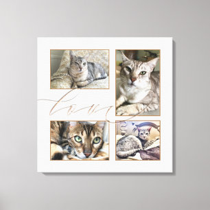 Toile Quatre Photos pour animaux de compagnie Collage Lo