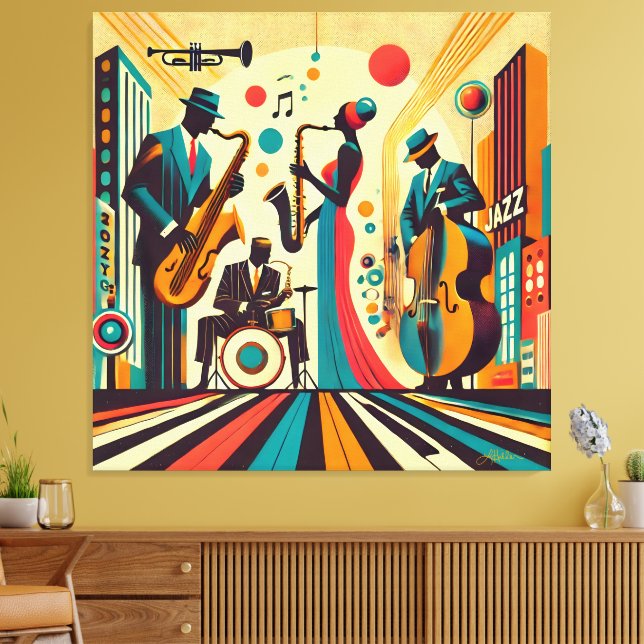 Toile Quatuor de l'ère du jazz du milieu du siècle (Insitu(Salon))
