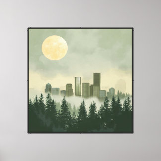 Toile Quiétude au-dessus de la ville endormie
