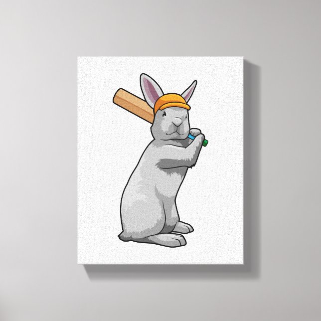 Toile Rabbit au cricket avec chauve-souris de cricket (Recto)