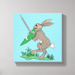 Toile Rabbit de guerrier médiéval