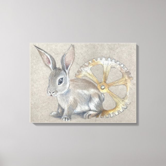 Toile Rabbit Stretched Canvas Print (Recto)