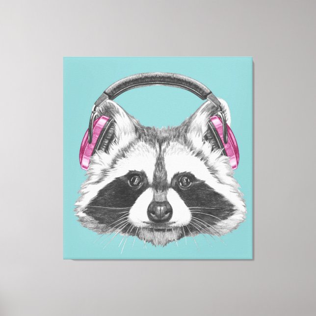 Toile Raccoon d'Héadphone (Recto)