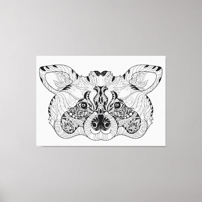 Toile Raccoon inspiré 6 (Recto)