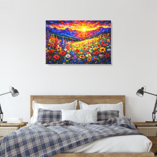 Toile Radiant Horizon : L'ascension des fleurs sauvages