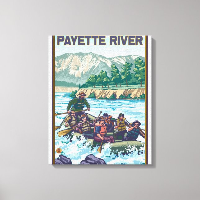 Toile Rafting en eau blanche - rivière Payette, Idaho (Recto)