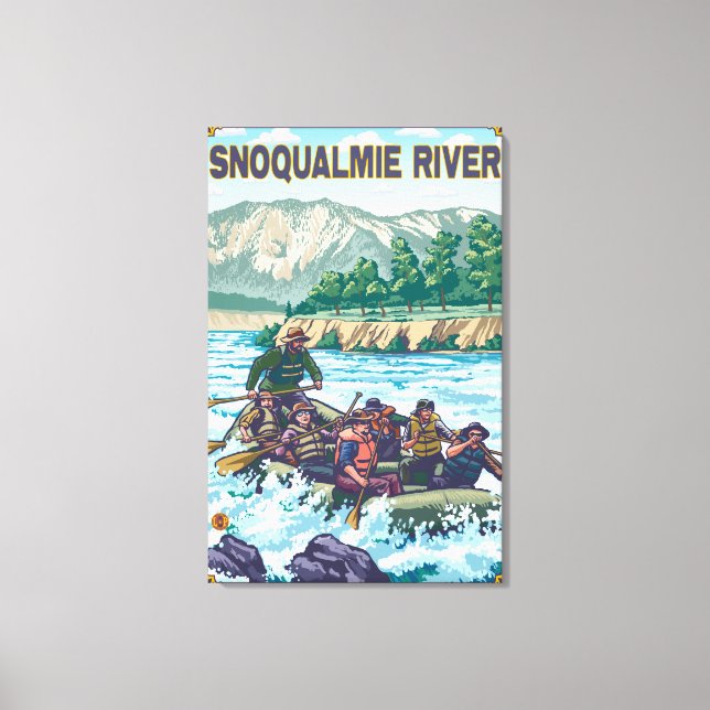 Toile Rafting en eau blanche - rivière Snoqualmie, (Recto)