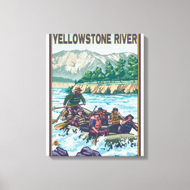 Toile Rafting en eau blanche - rivière Yellowstone, Mont (Recto)