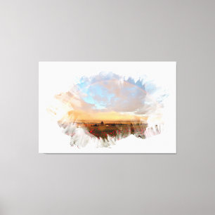 Toile *~* Rainbow Beach Waves Ocean Artsy Floral AR11