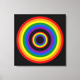 Toile RAINBOW FLAG BUTTON + your sign or text