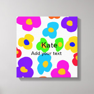 Toile Rainbow flower pride amour ajouter nom texte lqbtq