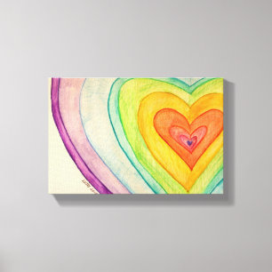Toile Rainbow Friendship Hearts Painting Print (Small)