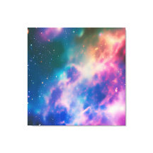 Rainbow Galaxy Blooming Stretted Canvas Print