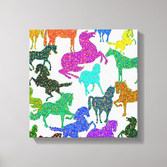 Toile Rainbow Horses - "Dotty about Horses !" (Recto)