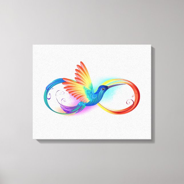 Toile Rainbow Hummingbird with Infinity symbol (Recto)