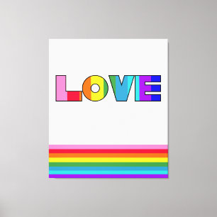 Toile Rainbow Stripes Love