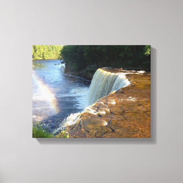 Toile Rainbow Waterfall Photo Canvas Art Print (Michigan (Recto)