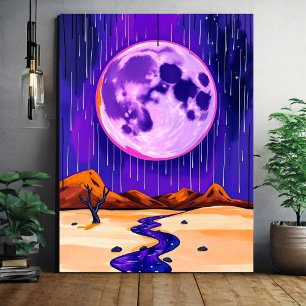 Toile Rainy Desert Purple Wall Art