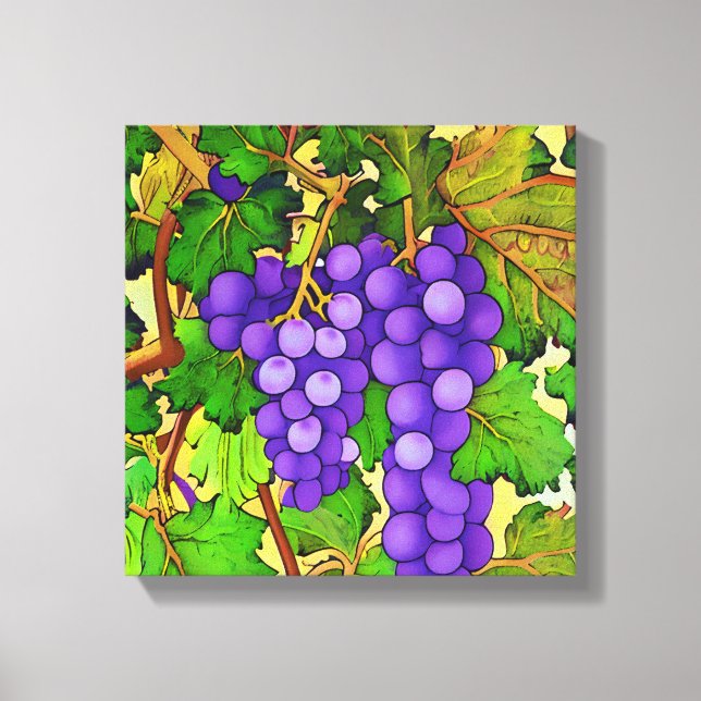 Toile Raisins pourpres sur un Grapevine (Recto)