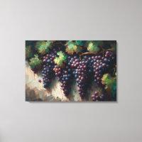 Raisins violets sur la peinture à l'huile de vigne