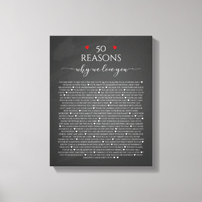 Toile raisons que nous vous aimons, 50 raisons, 60e anni (Recto)