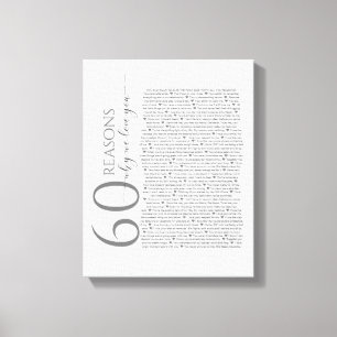 Toile raisons que nous vous aimons, 50 Raisons, 60e anni