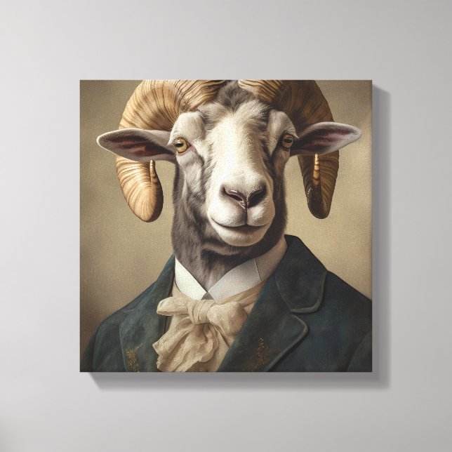 Toile Ram en costume | Art animal | Animal en costume (Recto)