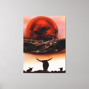 Toile Ranch Longhorn Rustique