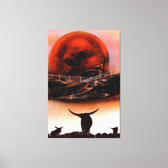 Toile  Ranch Rustique Longhorn  (Recto)