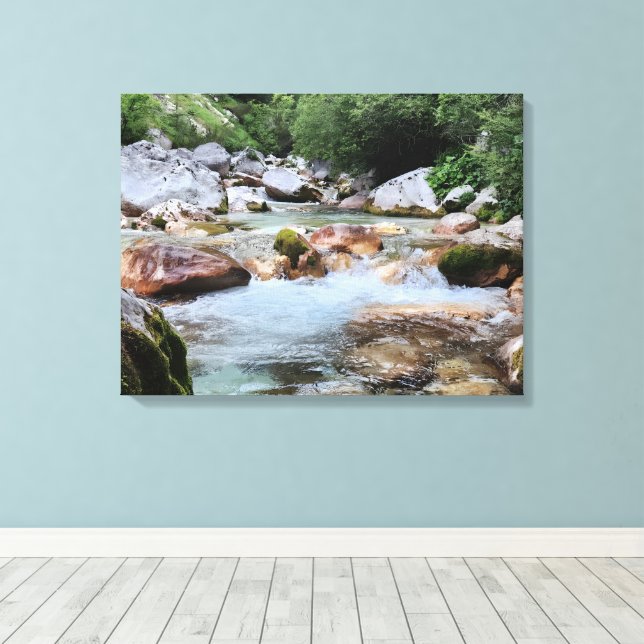 Toile Rapides de Rushing Mountain – Ruisseau de la riviè (Insitu (Plancher de Bois))