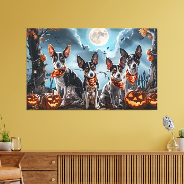 Toile Rat Terrier Halloween Épouvantable  (Insitu(Salon))