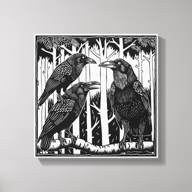 Toile Raven et ses enfants dans les arbres (Recto)