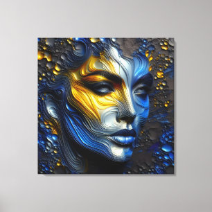 Toile Rayonnement Mystique - Un Visage Féminin Embossé