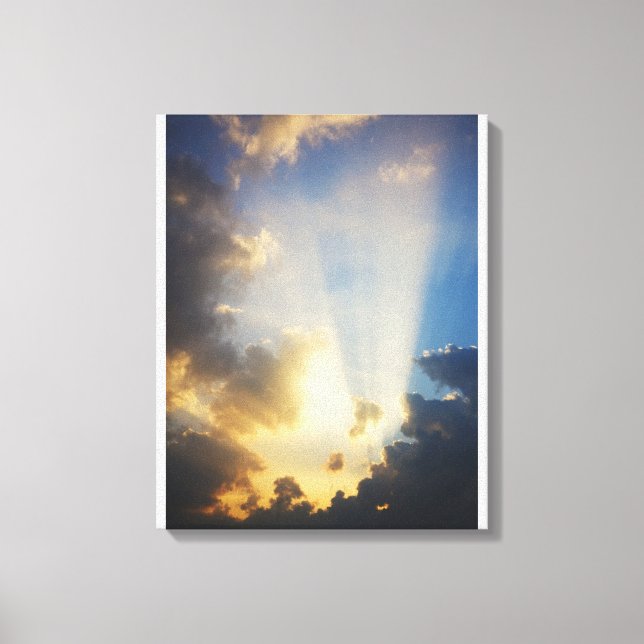 Toile Rayons De Lumière Qui Brillent À Travers Les Nuage (Recto)
