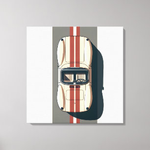 Toile Rayure de voiture de course rétro minimaliste